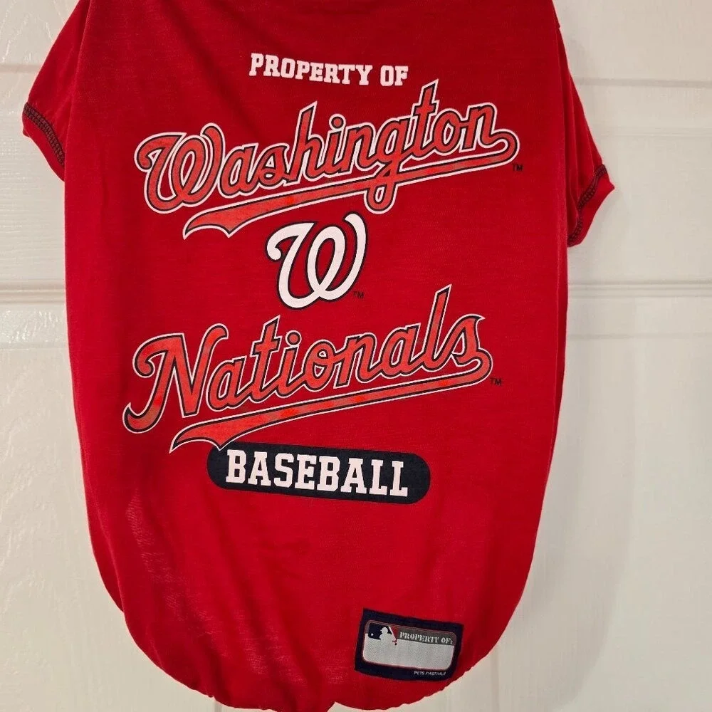 Washington Nationals Baseball NBA Pet Shirt Red Size Large NWT‎